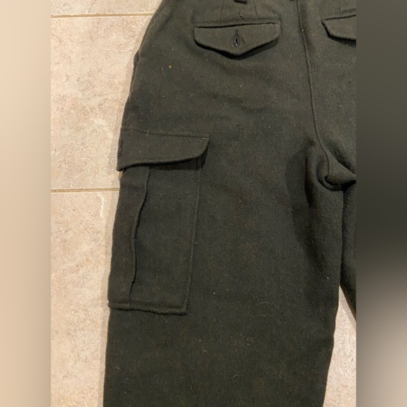 L.L. Bean Heavy Wool Blend Hunter Green Cargo Field Pants Size 12 Workwear - Picture 6 of 11